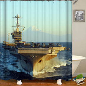 sea shower curtains fabric modern blue polyester cloth print bathroom curtains
