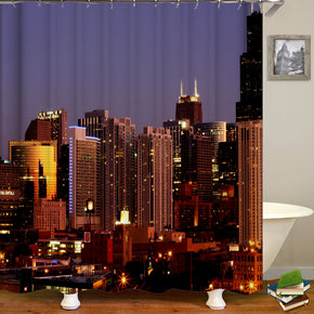 building shower curtains fabric modern purple polyester cloth print bathroom curtains
