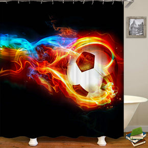 Football shower curtains fabric cool colorful polyester cloth print bathroom curtains