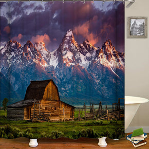 mountain shower curtains fabric Human skeleton purple polyester cloth print bathroom curtains