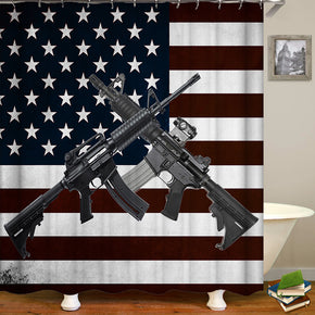 gun shower curtains fabric cool black polyester cloth print bathroom curtains
