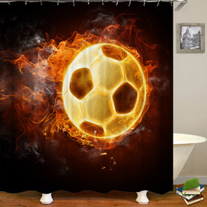 Football shower curtains fabric cool gold polyester cloth print bathroom curtains