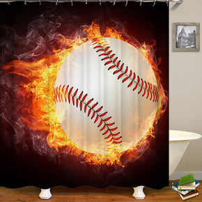 Football shower curtains fabric cool gold polyester cloth print bathroom curtains