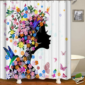 floral shower curtains fabric elegant colorful polyester cloth print bathroom curtains