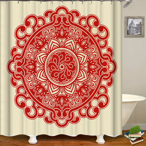 Paper-cut shower curtains fabric funny red polyester cloth print bathroom curtains