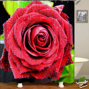 rose shower curtains fabric funky red polyester cloth print bathroom curtains