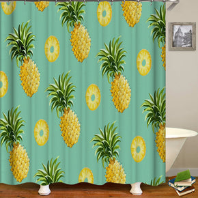 pineapple shower curtains fabric Human skeleton teal polyester cloth print bathroom curtains