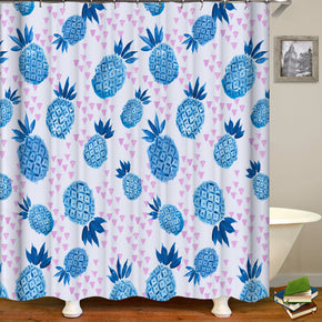 pineapple shower curtains fabric Human skeleton blue polyester cloth print bathroom curtains