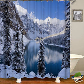 iceberg shower curtains fabric cool blue polyester cloth print bathroom curtains