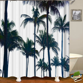 tree shower curtains fabric simplicity white polyester cloth print bathroom curtains