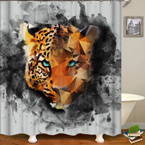 tiger shower curtains fabric funny yellow polyester cloth print bathroom curtains