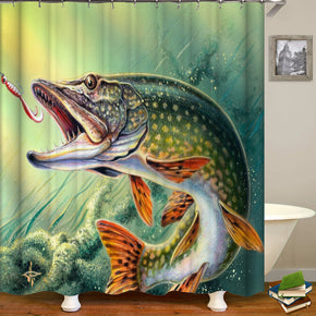 fish shower curtains fabric awesome turquoise polyester cloth print bathroom curtains
