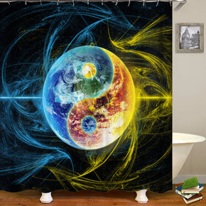Design shower curtains fabric Human skeleton colorful polyester cloth print bathroom curtains