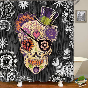 clown shower curtains fabric Human skeleton brown polyester cloth print bathroom curtains