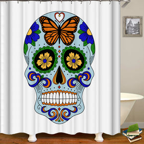 face shower curtains fabric Human skeleton colorful polyester cloth print bathroom curtains