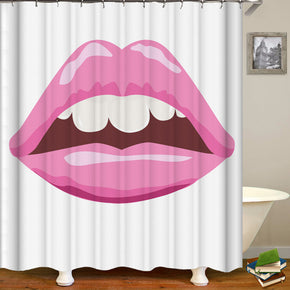 mouth shower curtains fabric simplicity pink polyester cloth print bathroom curtains