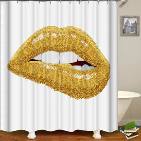 mouth shower curtains fabric simplicity yellow polyester cloth print bathroom curtains
