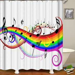 Note shower curtains fabric simplicity white polyester cloth print bathroom curtains