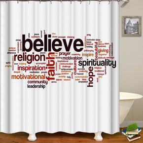 believe shower curtains fabric simplicity white polyester cloth print bathroom curtains
