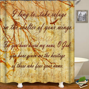 letter shower curtains fabric simplicity beige polyester cloth print bathroom curtains