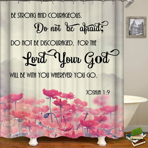 flower shower curtains fabric Human skeleton pink polyester cloth print bathroom curtains