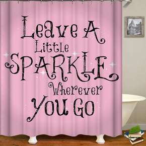 letter shower curtains fabric simplicity pink polyester cloth print bathroom curtains