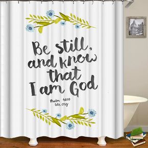 Letter shower curtains fabric simplicity white polyester cloth print bathroom curtains
