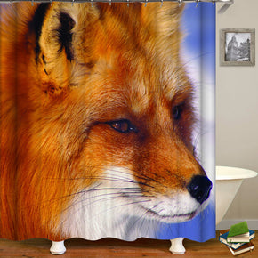 fox shower curtains fabric cute gold polyester cloth print bathroom curtains