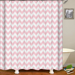 wave shower curtains fabric funky pink polyester cloth print bathroom curtains