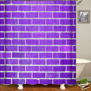 brick shower curtains fabric funny purple polyester cloth print bathroom curtains