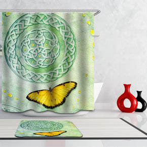 butterfly shower curtains fabric funny green polyester cloth print bathroom curtains