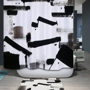 art shower curtains fabric simplicity white polyester cloth print bathroom curtains
