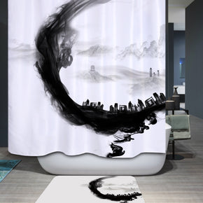 art shower curtains fabric cool white polyester cloth print bathroom curtains