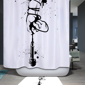 Art shower curtains fabric funny white polyester cloth print bathroom curtains