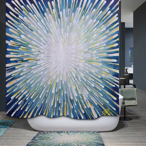 art shower curtains fabric funny blue polyester cloth print bathroom curtains
