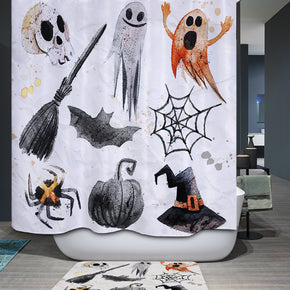 art shower curtains fabric funny white polyester cloth print bathroom curtains