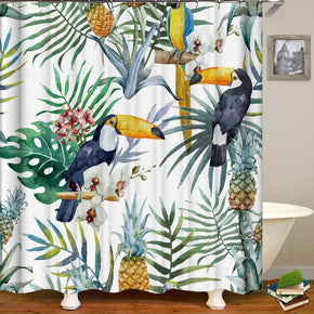 bird shower curtains fabric Human skeleton colorful polyester cloth print bathroom curtains
