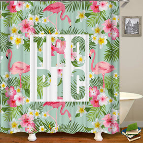 flamingo shower curtains fabric funky pink polyester cloth print bathroom curtains