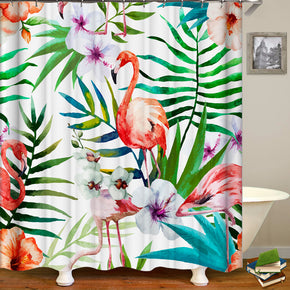 flamingo shower curtains fabric funky colorful polyester cloth print bathroom curtains