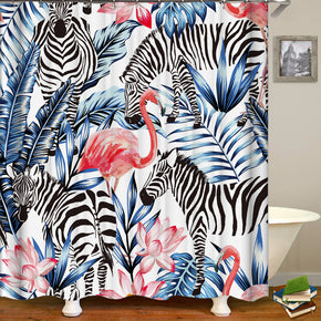 zebra shower curtains fabric Human skeleton blue polyester cloth print bathroom curtains
