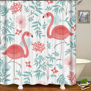 flamingo shower curtains fabric cute pink polyester cloth print bathroom curtains