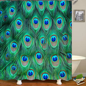 Feather shower curtains fabric Human skeleton green polyester cloth print bathroom curtains