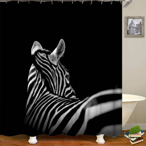 zebra shower curtains fabric Human skeleton black polyester cloth print bathroom curtains