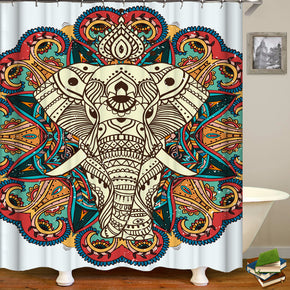 Elephant shower curtains fabric Human skeleton brown polyester cloth print bathroom curtains