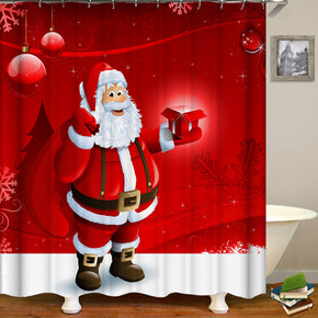 christmas shower curtains fabric funny red polyester cloth print bathroom curtains