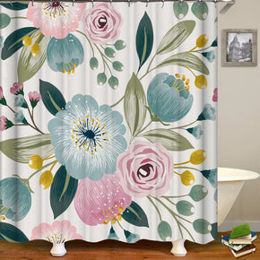 flower shower curtains fabric Human skeleton colorful polyester cloth print bathroom curtains