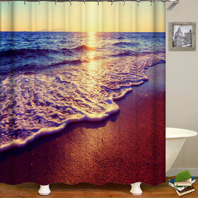 oceam shower curtains fabric luxury purple polyester cloth print bathroom curtains