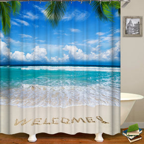 oceam shower curtains fabric teal Human skeleton polyester cloth print bathroom curtains