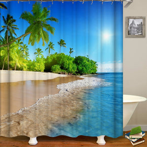 Coast shower curtains fabric luxury blue polyester cloth print bathroom curtains