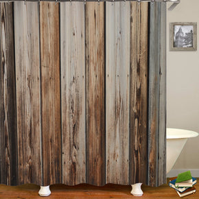 Board shower curtains fabric retro brown polyester cloth print bathroom curtains